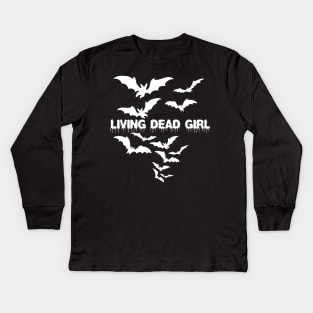 Living Dead Girl Gothic Vampire Twilight Grunge Punk Post Bats Wings Kids Long Sleeve T-Shirt